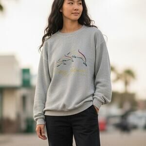 Vintage 90s Limit Line Key West Florida Gray Pullover Crew Neck Sweatshirt M/L
